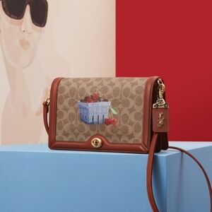 COACH x Anna Sudit Art of Signature Cherry Basket Crossbody Bag Limtd Ed *flaws*